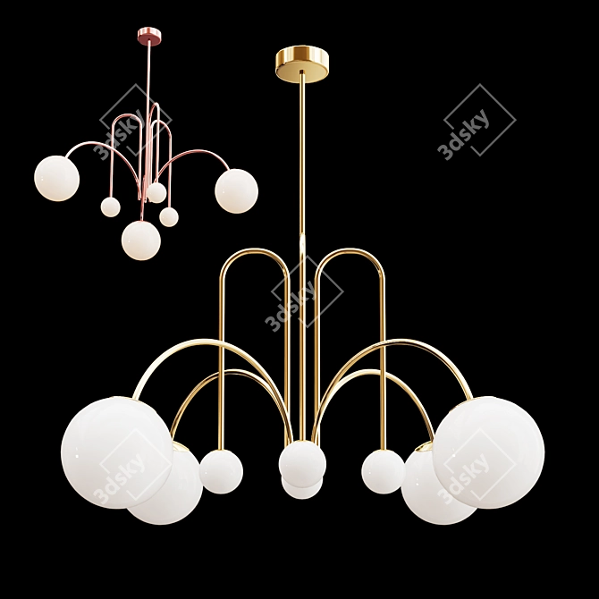 Chic Glass Chandelier 2013 Clear 3D model image 2