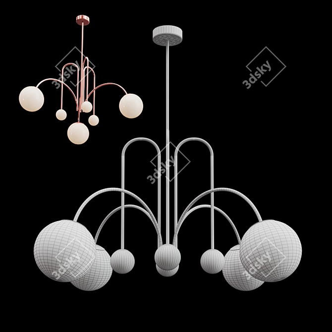 Chic Glass Chandelier 2013 Clear 3D model image 3