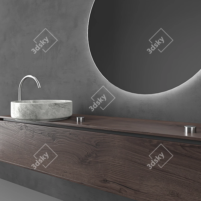 Modern Bathroom Set 3D Model 3D model image 2