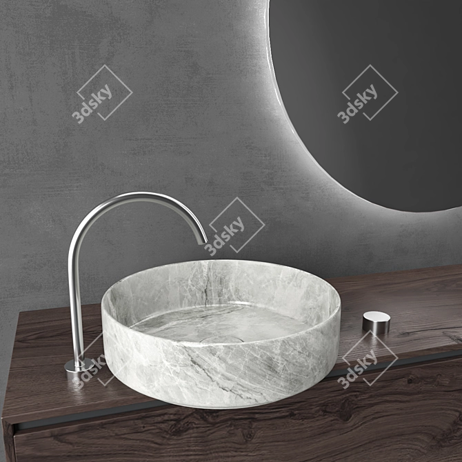 Modern Bathroom Set 3D Model 3D model image 3