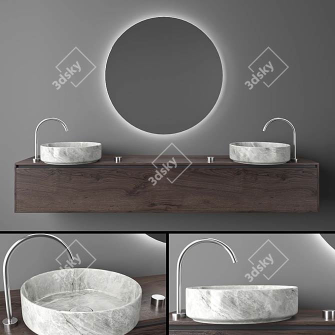 Modern Bathroom Set 3D Model 3D model image 7