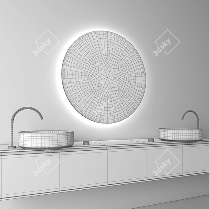 Modern Bathroom Set 3D Model 3D model image 12