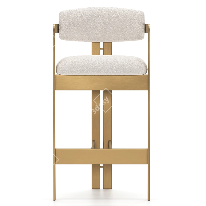 Vintage Style Brass Bar Stool 3D model image 3