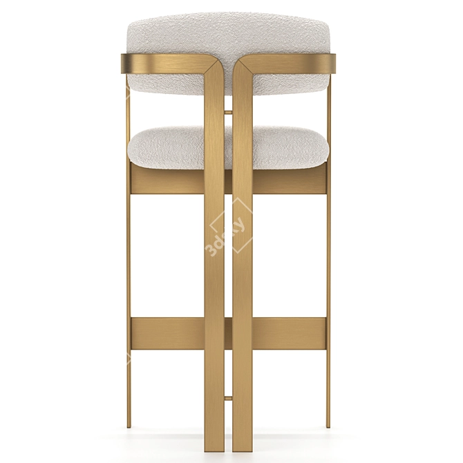 Vintage Style Brass Bar Stool 3D model image 4