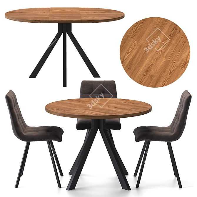 AERO Osaka Dining Set Eclectic 3D model image 3