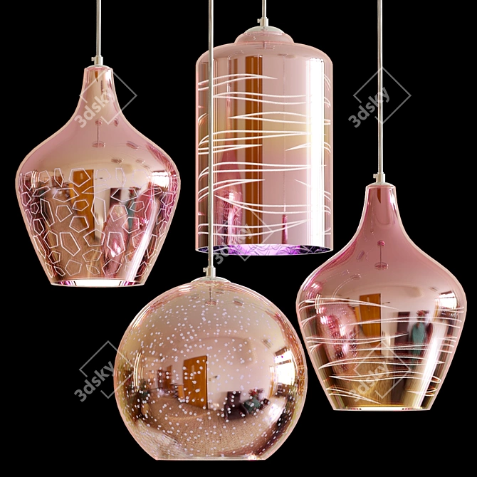 Multi-Reflection Pendant Lamp - Elegant Lighting 3D model image 2