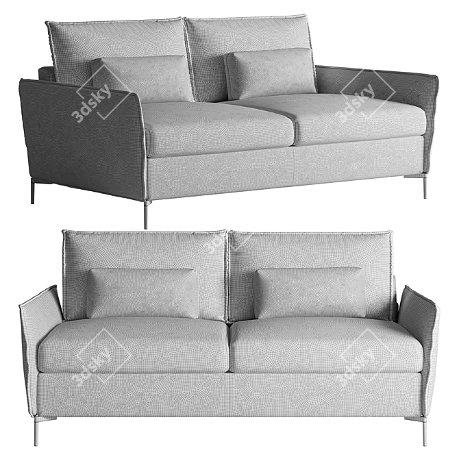 Modern Valentina Sofa-Bed: Sleek Design 3D model image 2