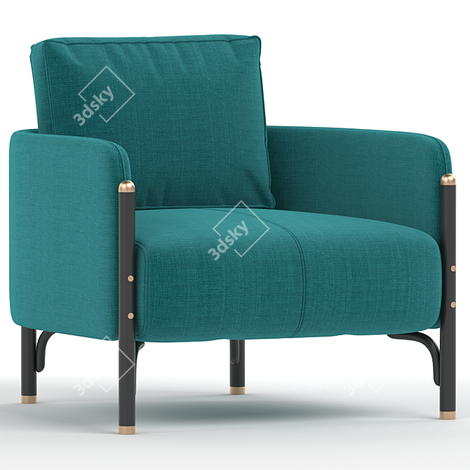 Modern Wiener JANNIS Armchair Design 3D model image 1