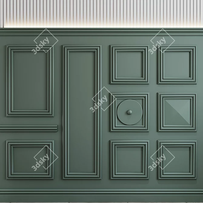 Elegant modern wall decor design 3D model image 1