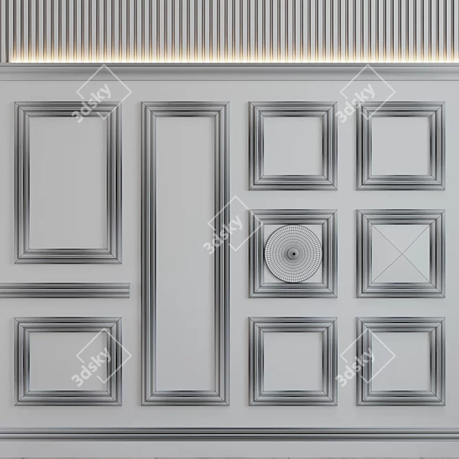 Elegant modern wall decor design 3D model image 2