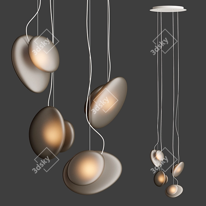 Ethereal Glass Chandelier Illuminate 3D model image 2