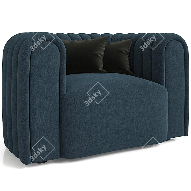 Modern Fabric Armchair 3D Model 3D model image 2