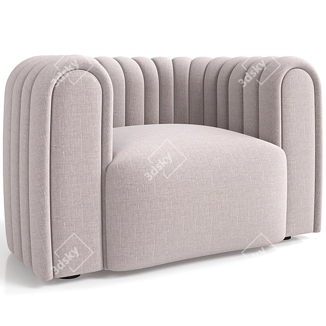 Modern Fabric Armchair 3D Model 3D model image 3