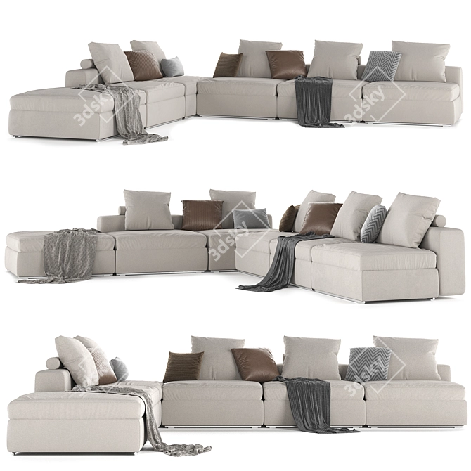  Flexform GROUNDPIECE Modular Sectional Sofa 3D model image 1