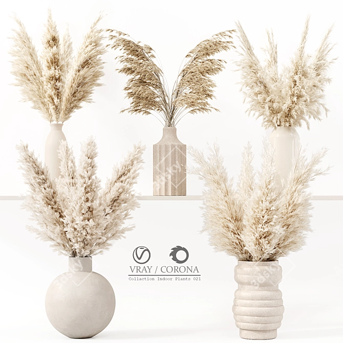 Luxury Indoor Plant Model Set 3D model image 1