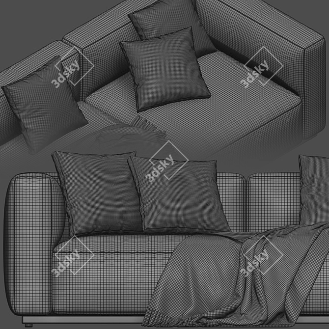 Stylish Cassina Mex Cube Sofa 3D model image 5