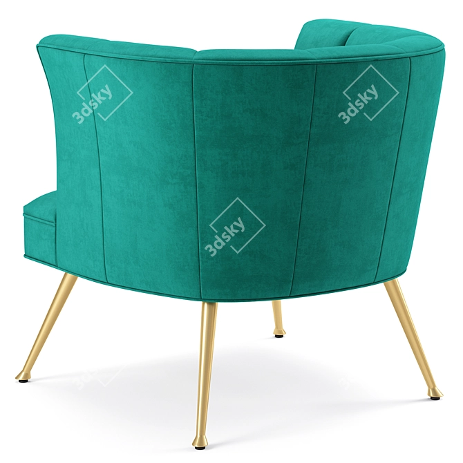 Luxurious Velvet Armchair with Performance Features 3D model image 3