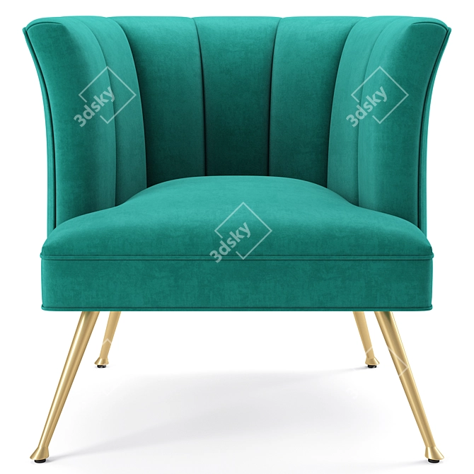 Luxurious Velvet Armchair with Performance Features 3D model image 5