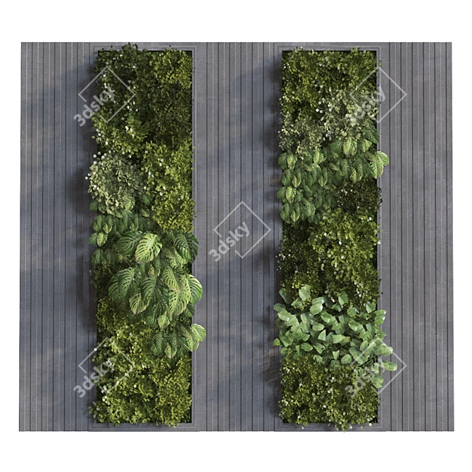 Modern Interior Vertical Plant Set 3D model image 2