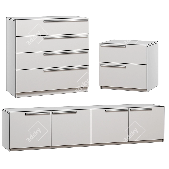 Lorena Latte Furniture Collection 3D model image 6