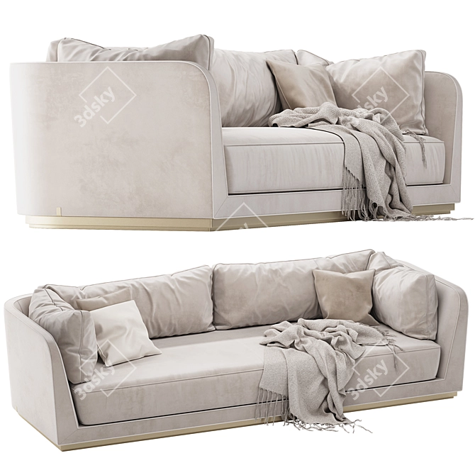 Modern Leather Sofa: Dorian ULIVI 3D model image 4