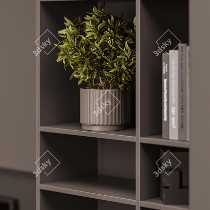 Modern TV Wall Unit 03 3D model image 2