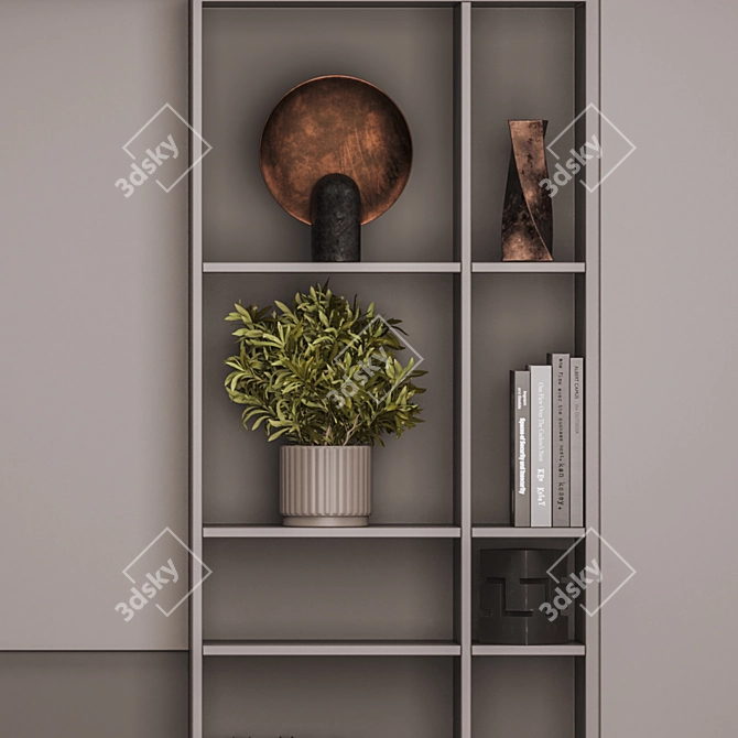 Modern TV Wall Unit 03 3D model image 5