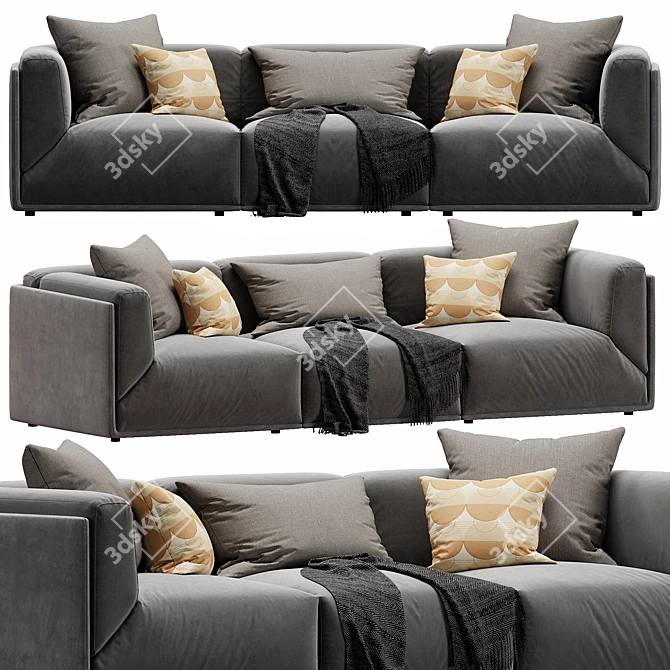 Modern Meridiani Bacon Sofa 3D model image 1