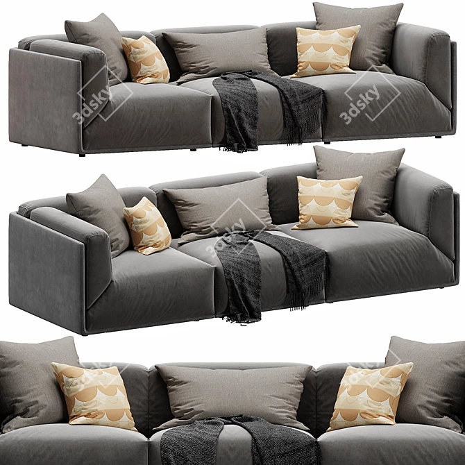 Modern Meridiani Bacon Sofa 3D model image 2