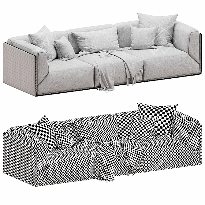 Modern Meridiani Bacon Sofa 3D model image 4