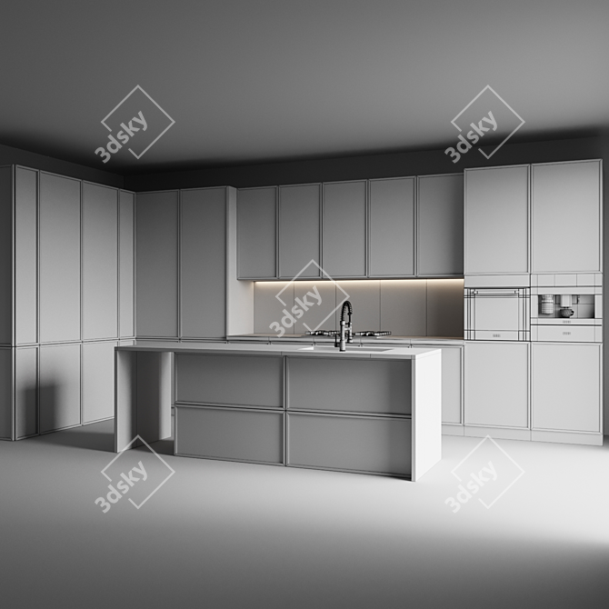 Modern Kitchen Island Appliances Set 3D model image 6