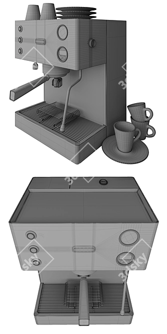 Compact Lelit Elizabeth Coffee Machine 3D model image 5