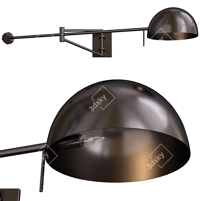 Elegant Avion Swing Arm Sconce 3D model image 1