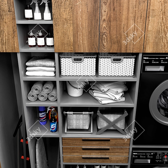 Virtual Laundry Room Set 3D model image 4