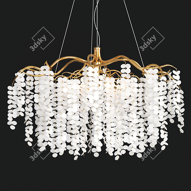 Elegant Willow Cascade Chandelier 3D model image 1