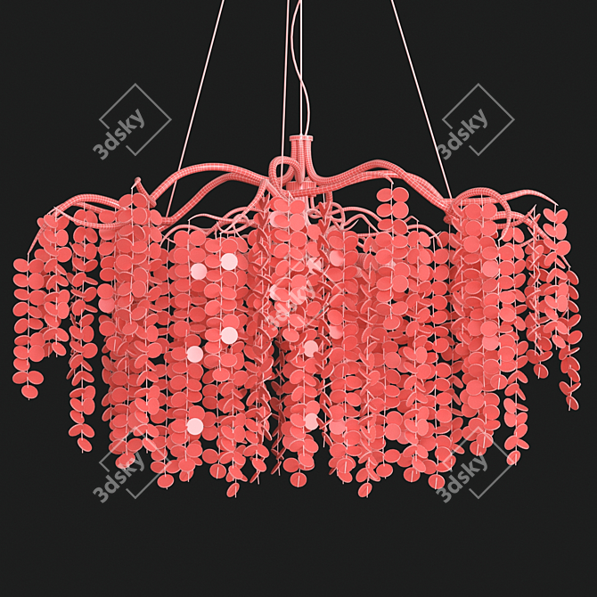 Elegant Willow Cascade Chandelier 3D model image 2