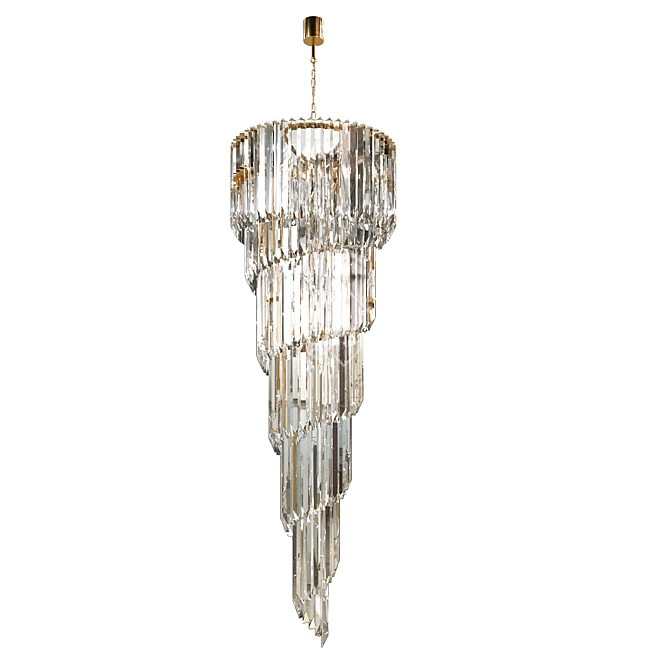 Elegant Crystal Pendant Chandelier 3D model image 1