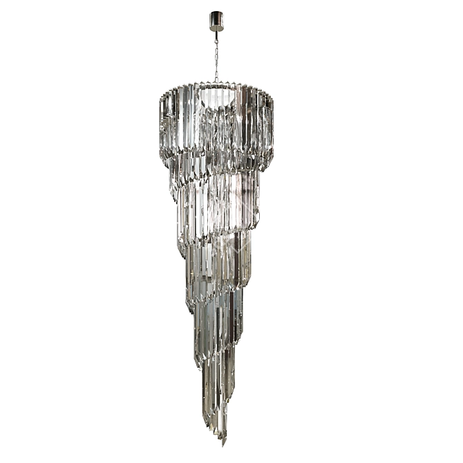 Elegant Crystal Pendant Chandelier 3D model image 2