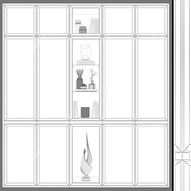 Art Deco Modular Wardrobe 3D model image 3