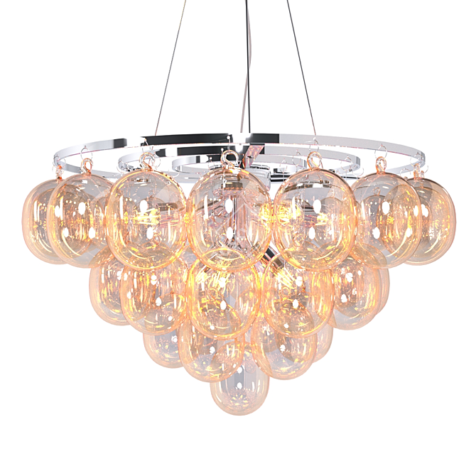 Modern Glass Ball Chandelier Fixture 3D model image 1