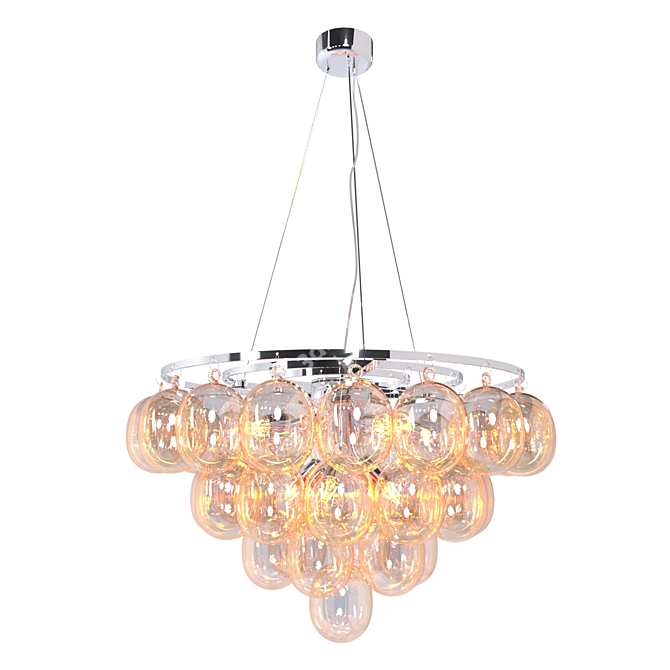 Modern Glass Ball Chandelier Fixture 3D model image 2