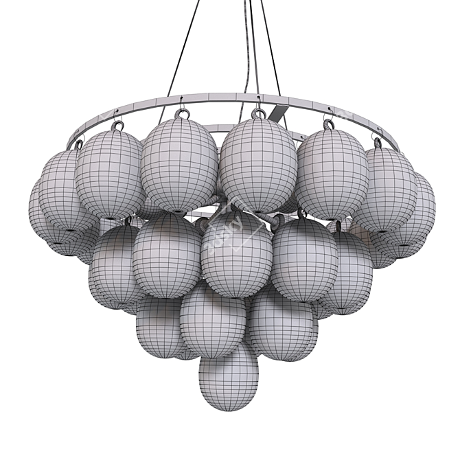 Modern Glass Ball Chandelier Fixture 3D model image 6