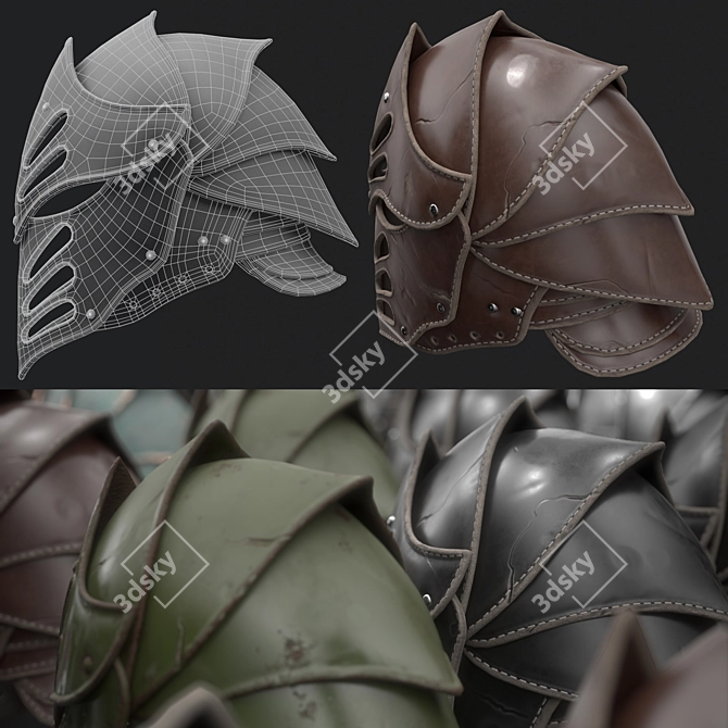 Low Poly PBR Dark Knight 3D model image 7