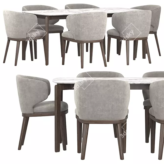 Sleek Leaf Dining Set by Bonaldo 3D model image 1