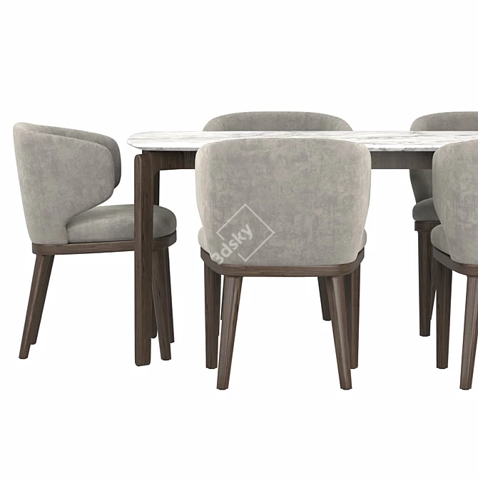 Sleek Leaf Dining Set by Bonaldo 3D model image 2