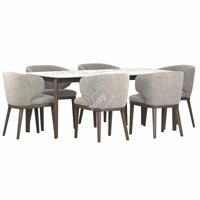 Sleek Leaf Dining Set by Bonaldo 3D model image 3