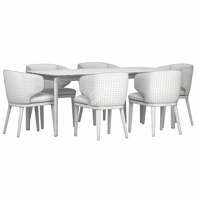 Sleek Leaf Dining Set by Bonaldo 3D model image 4