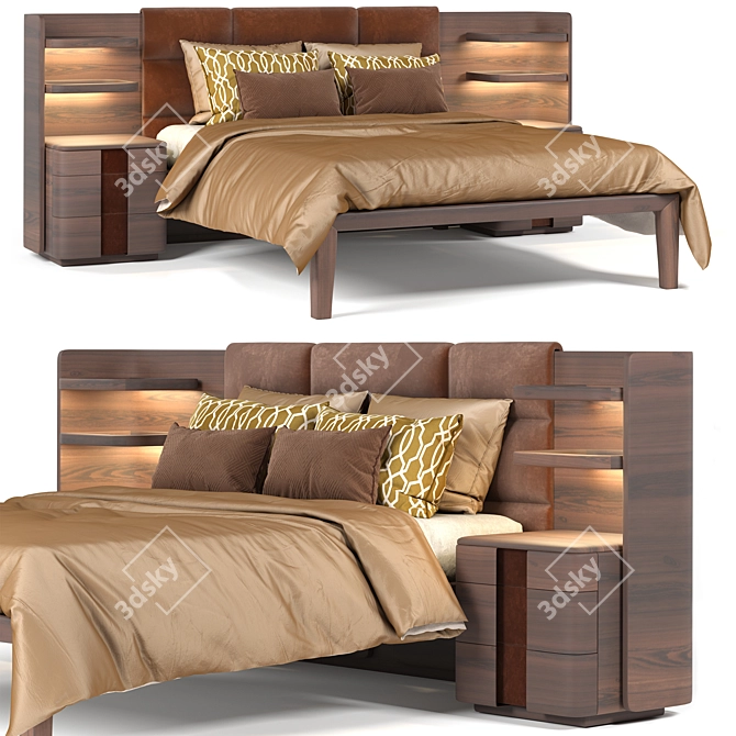 Modern York Bed Grilli 3D model image 1