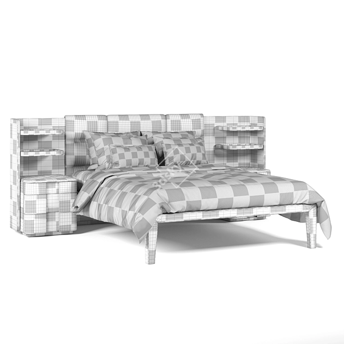 Modern York Bed Grilli 3D model image 4