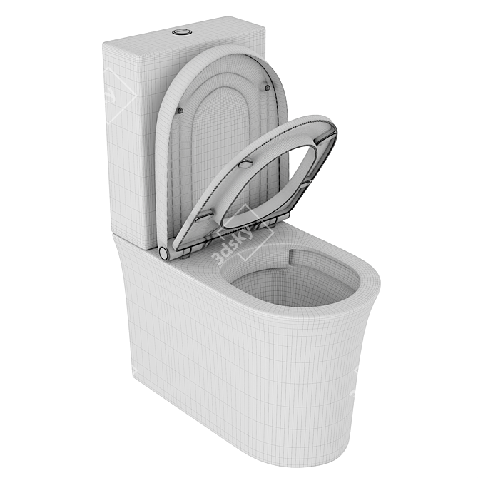 Duravit White Tulip Floor Combined Toilet 3D model image 3